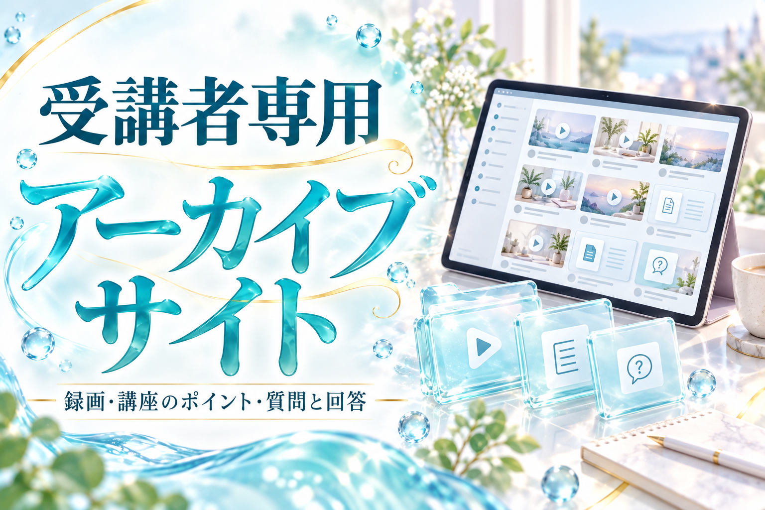 受講者専用アーカイブサイト・録画・講座のポイント・質問と回答